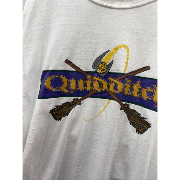 Sz L Vintage 2001 Y2K Harry Potter Quidditch Golden Snitch Movie Promo T-Shirt - Picture 2 of 9